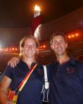 Lucy and Barney with the Olympic Torch 